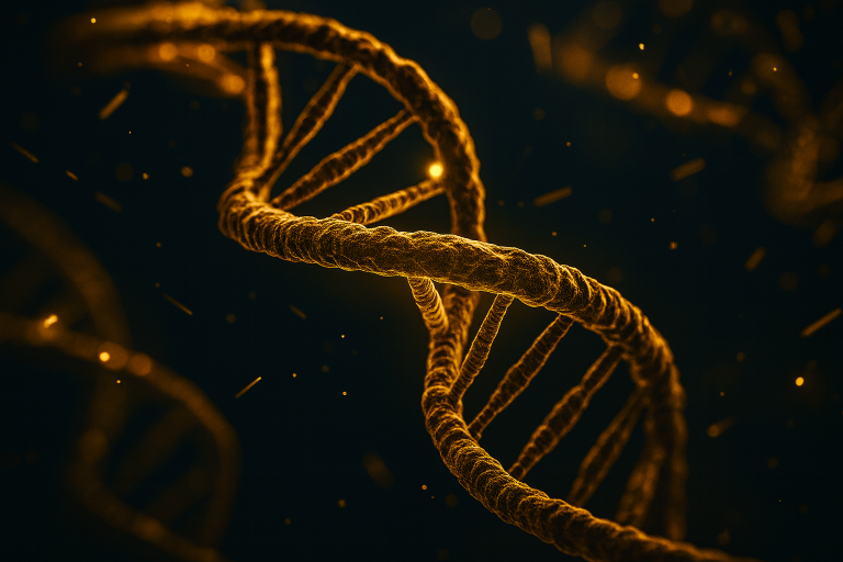 DNA-Doppelhelix elegant im dunklen Raum